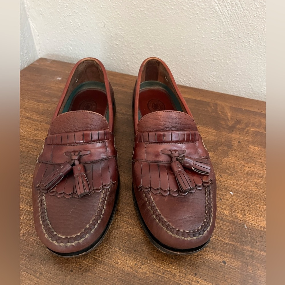 H.S. Trask H3151 Bozeman, Montana Pebbled Leather Kiltie Tassel Loafer 9M
